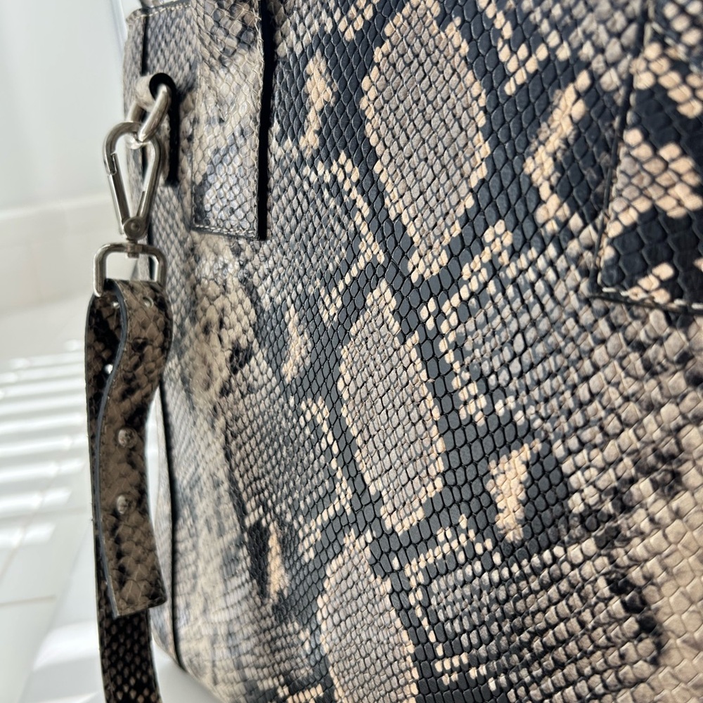 Valentino Black And Cream Python Pattern Tote - image 8